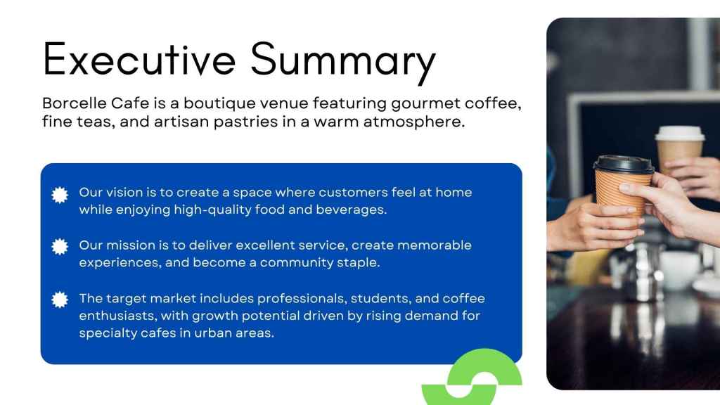 Contoh ringkasan eksekutif dalam cara membuat proposal usaha makanan (Canva)