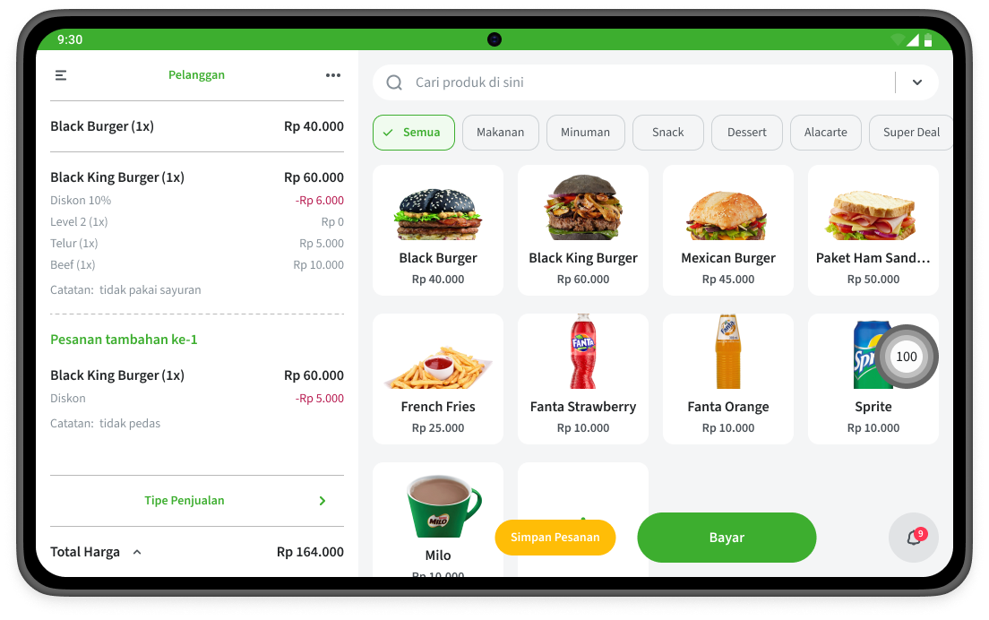 Aplikasi kasir Nutapos siap untuk digunakan