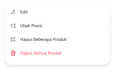 Tampilan Fitur manajemen Produk pada aplikasi kasir Nutapos