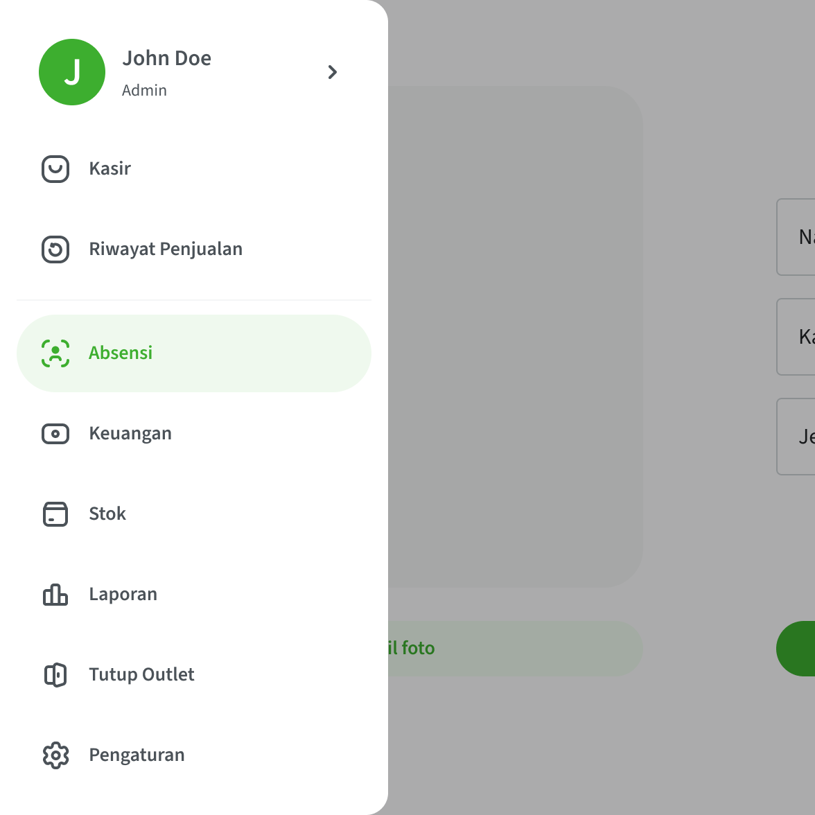 Karyawan buka aplikasi Nutapos untuk absensi harian