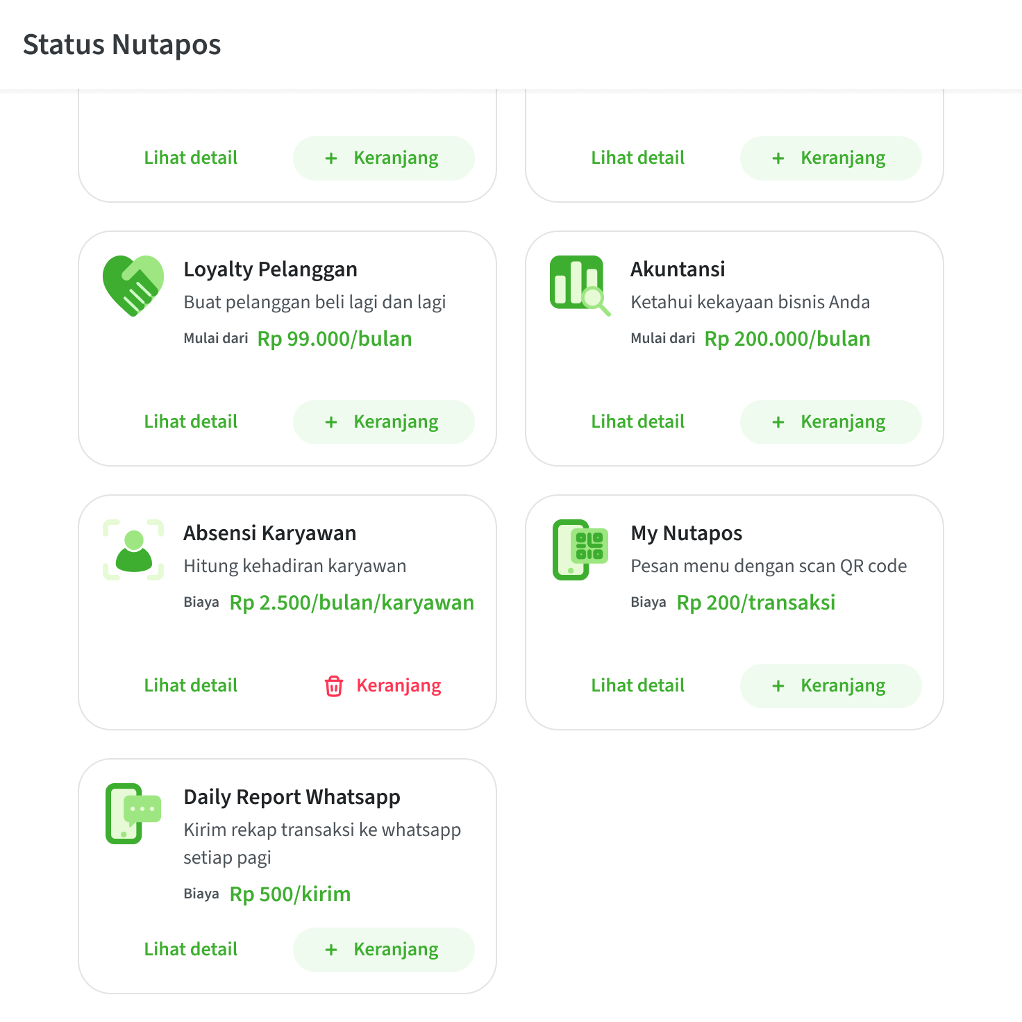 Pemilihan fitur Absensi Foto dan klik tombol Selanjutnya