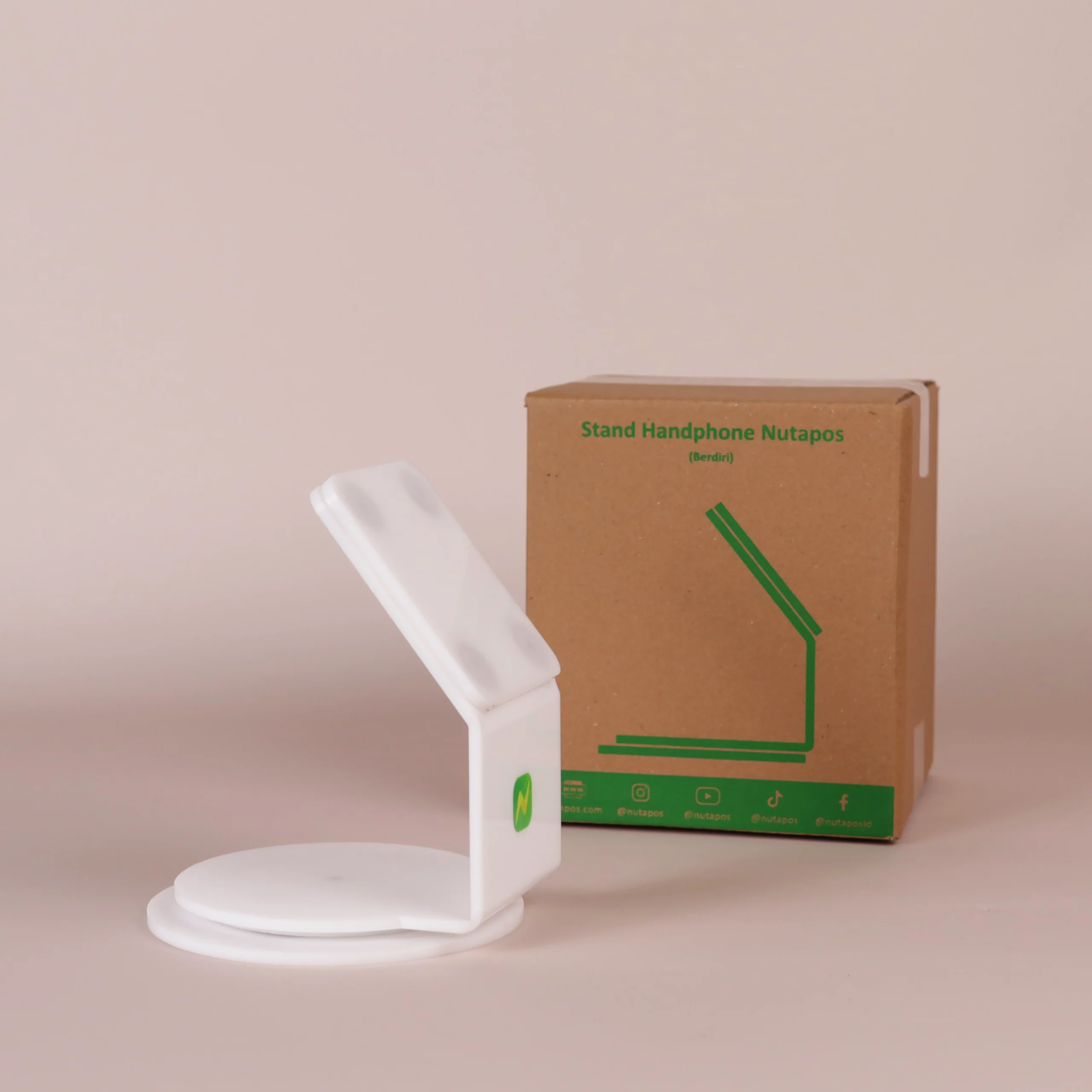 Stand Handphone Nutapos Model Berdiri dengan kardus kemasan