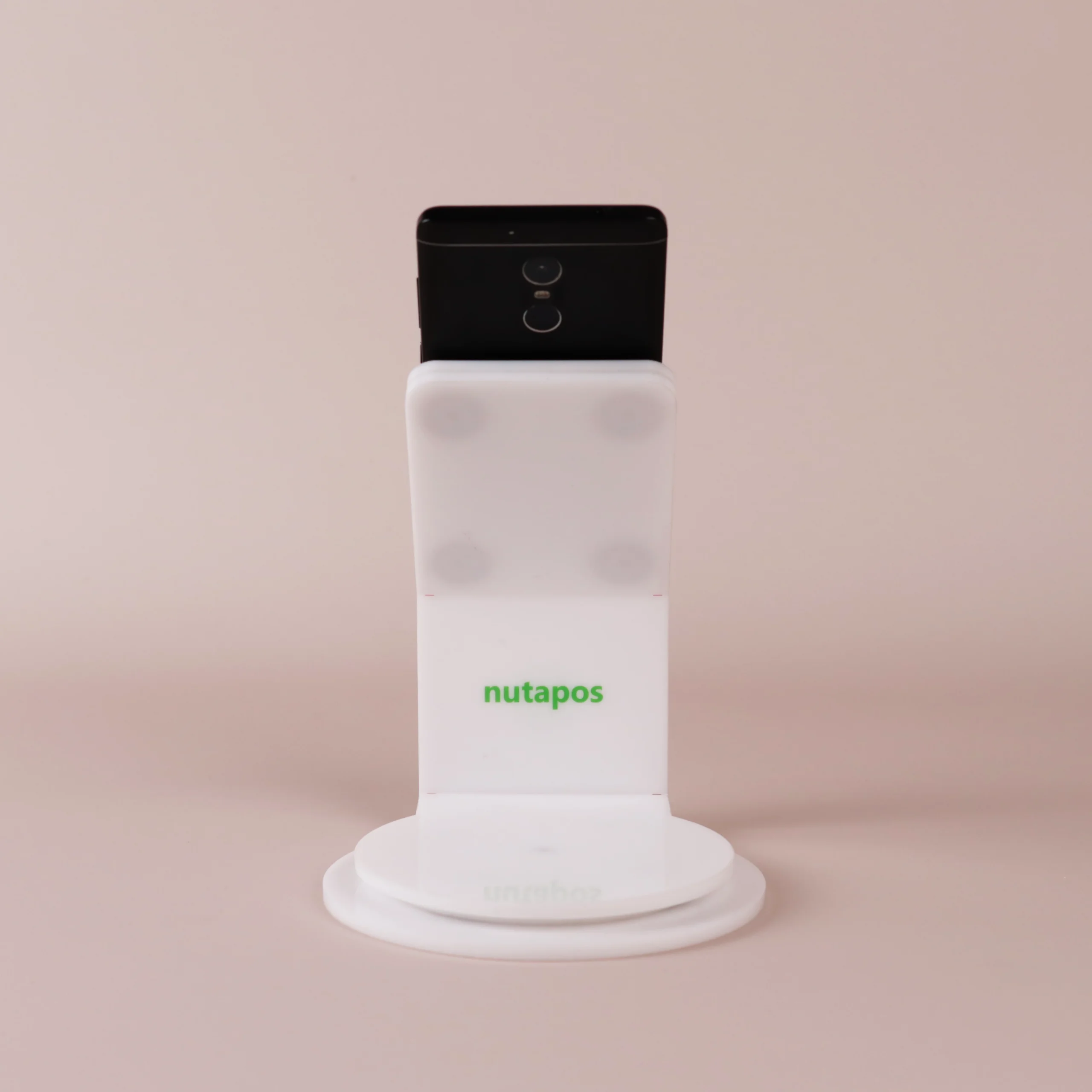 Tampak belakang Stand Handphone Nutapos Model Berdiri